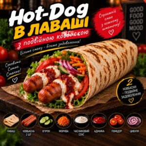 Hot-Dog в лаваші (2 ковбаски)