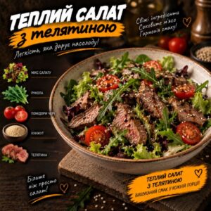 Теплий салат з телятиною